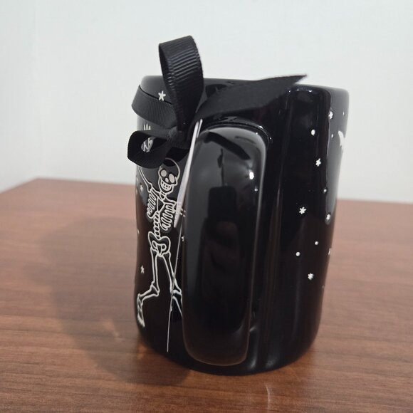 Rae Dunn Skeleton Coffee Mug Halloween Bats Design Brand New With Tags Handmade - Picture 5 of 7